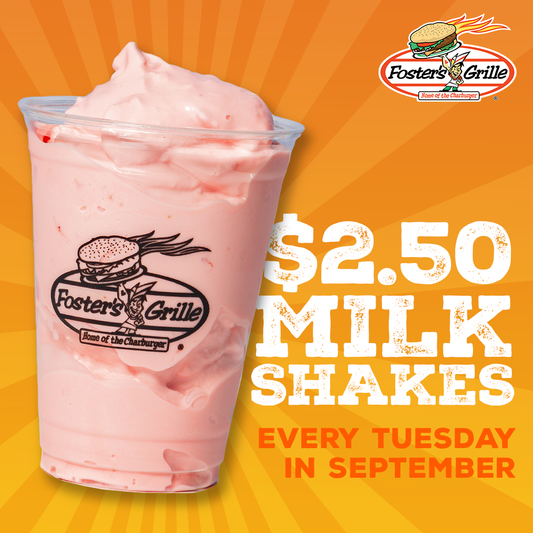 $2.50 Milkshakes Every Tuesday at Foster’s Grille! icon