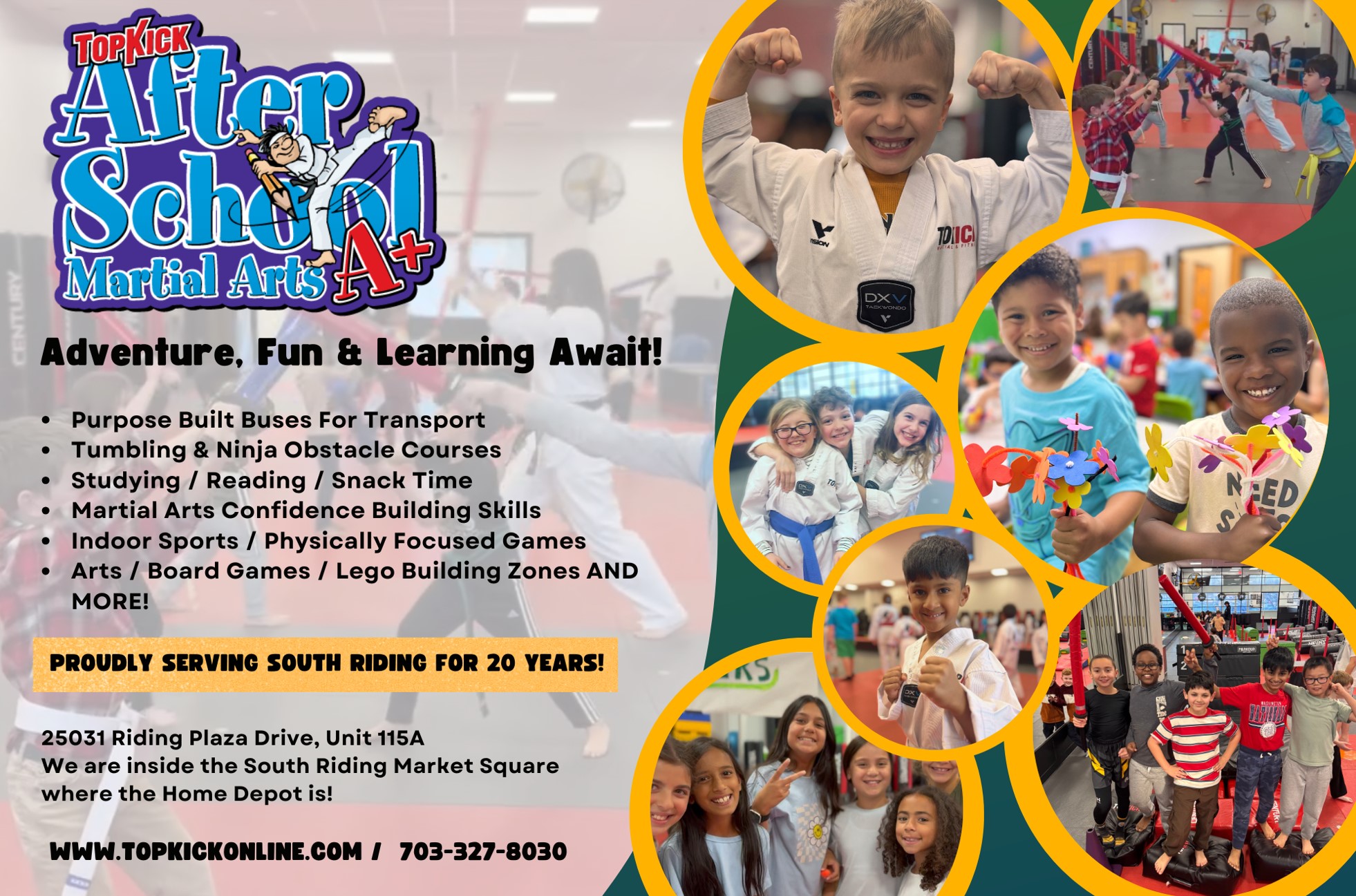 Free 1-Week After School Trial + Free Uniform for New Members at Topkick Martial Arts! icon